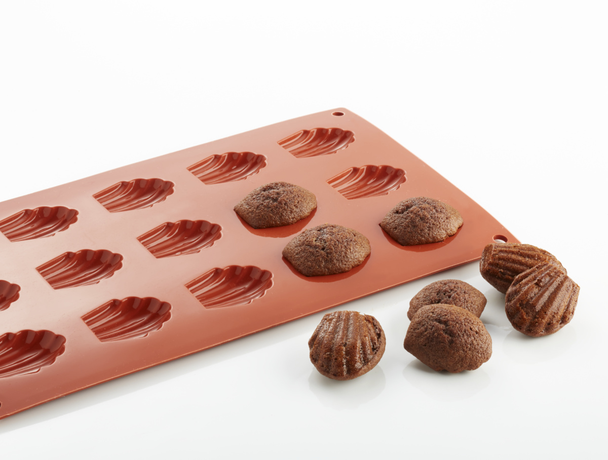 Backmatte aus Silikon für 15 Madeleines